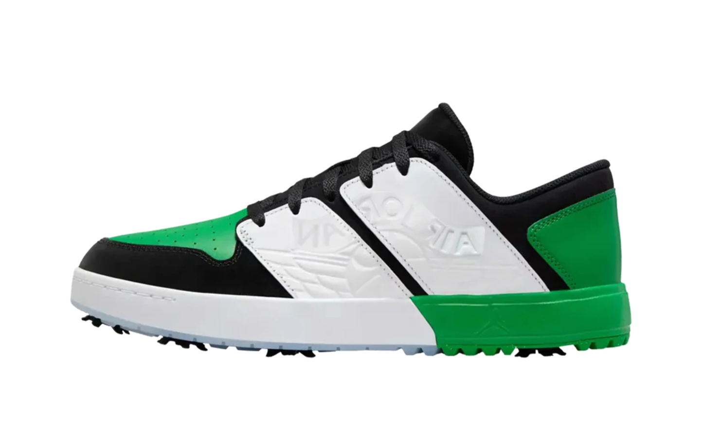 Jordan NU Retro 1 Low "Black White Blue Tint Lucky Green" FZ4153 002