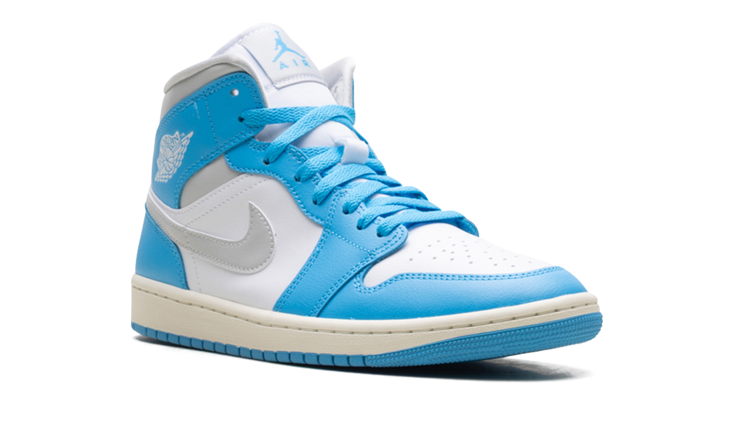 Jordan 1 Mid WMNS "Dark Powder Blue White Sail Neutral Grey" BQ6472 400