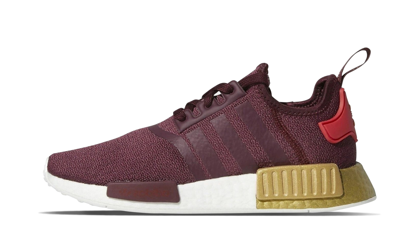 NMD R1 WMNS "MAROON/MAROON/GLORY RED/GOLD"