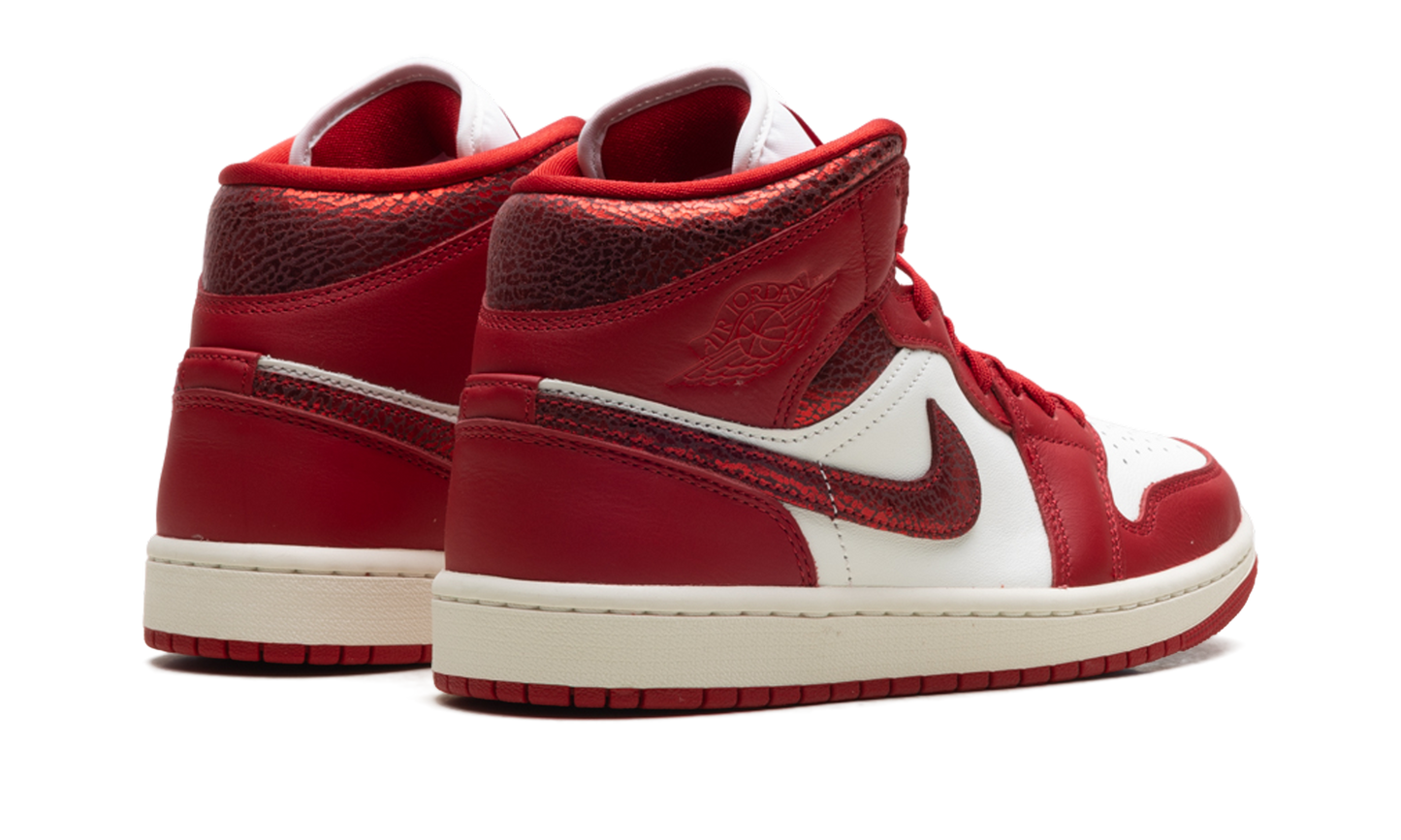 Air Jordan 1 Mid WMNS "Red Cracked Leather" HJ9337 106
