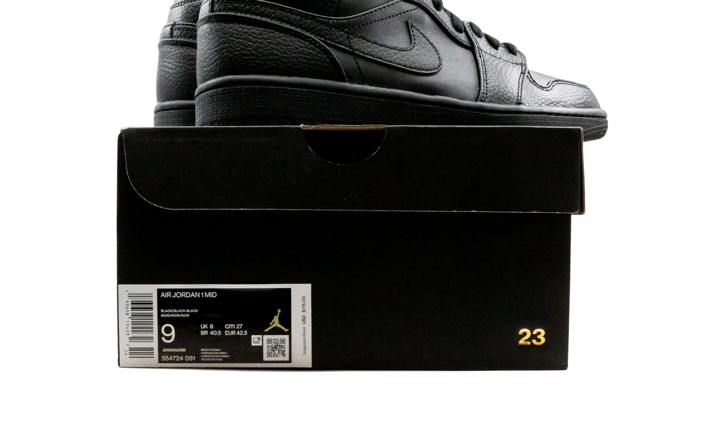 Air Jordan 1 Mid "Triple Black" 554724 091