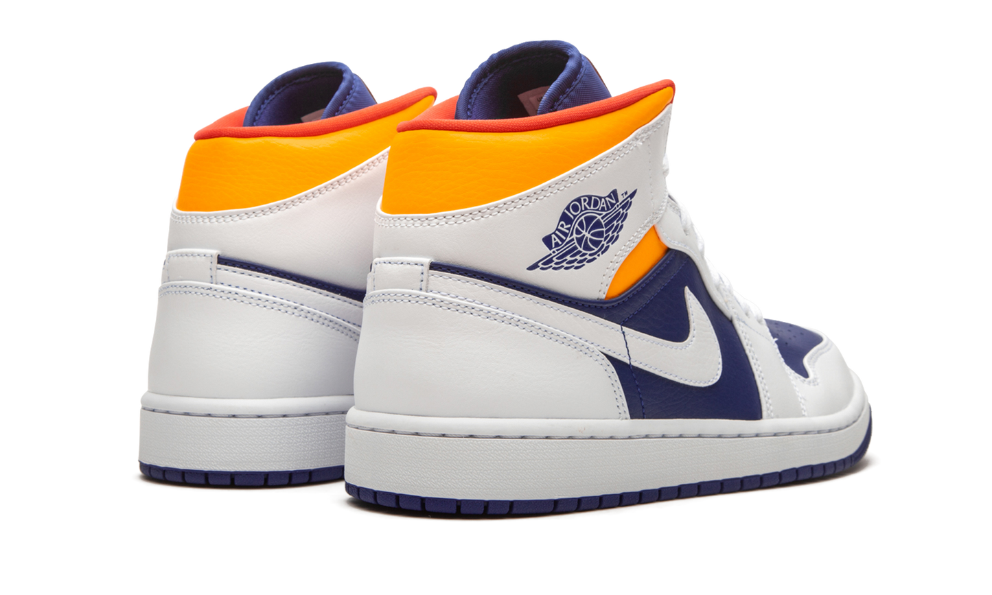 Air Jordan 1 Mid "Royal Blue / Laser Orange" 554724 131