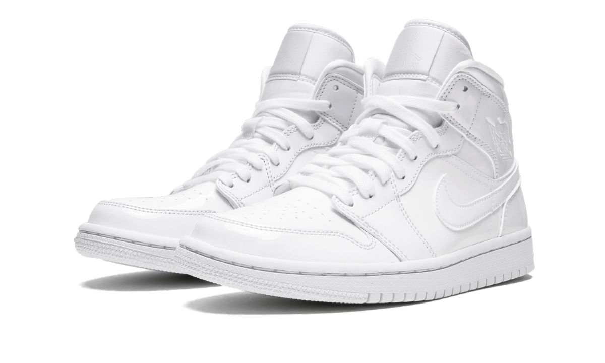 AIR JORDAN 1 MID WMNS "Triple White Patent Leather" BQ6472 111