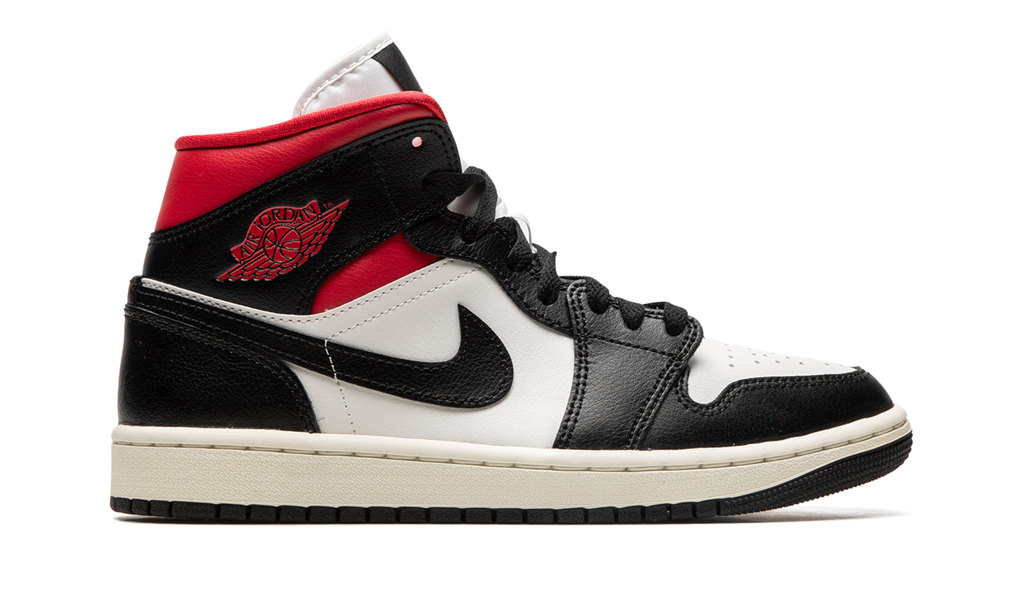 AIR JORDAN 1 MID WMNS "Black / Gym Red / Sail" BQ6472 061