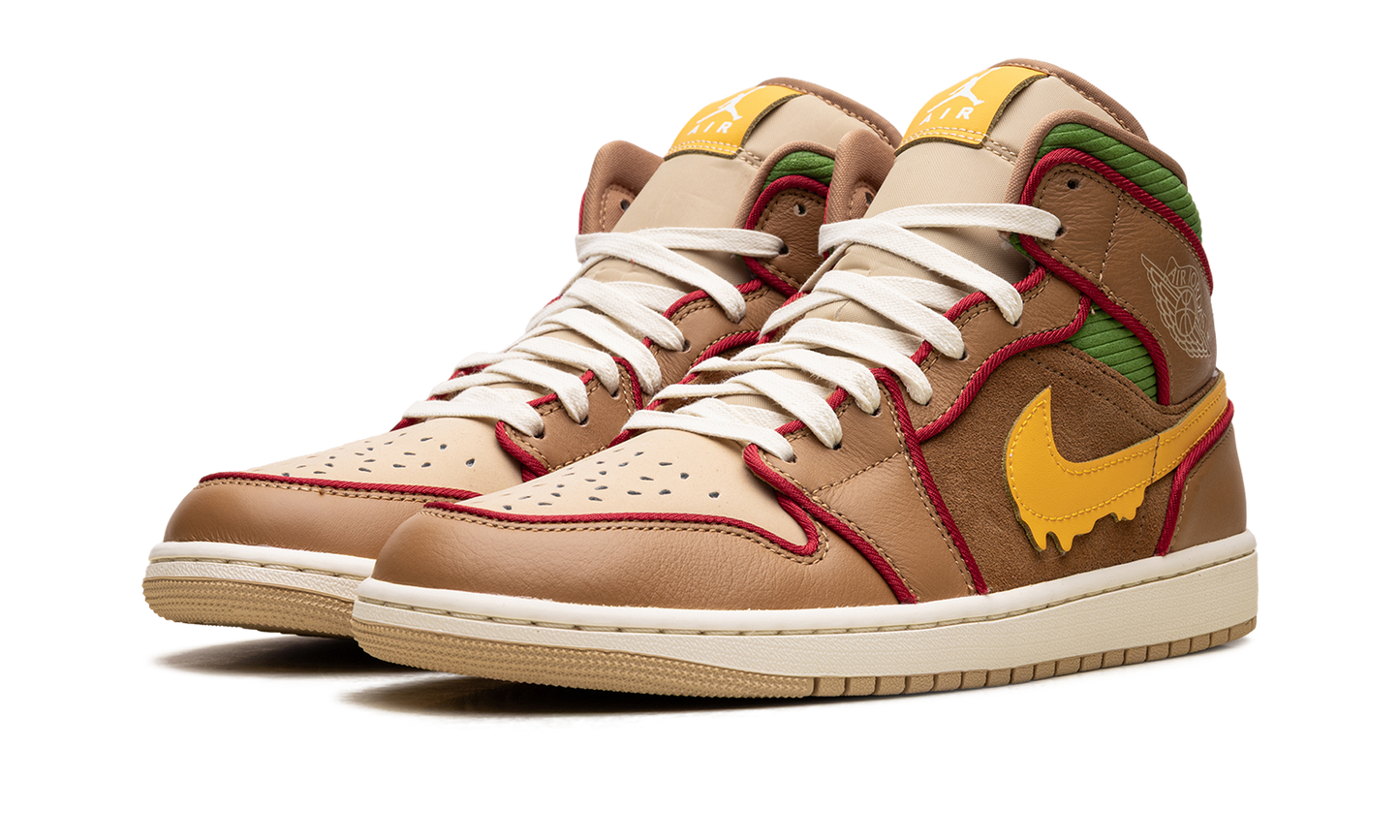 Jordan 1 Mid SE "Cheeseburger" IB7403 224