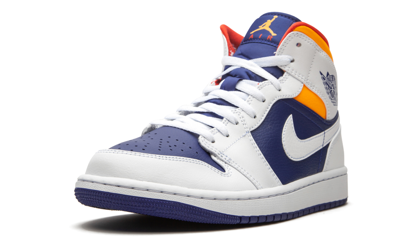 Air Jordan 1 Mid "Royal Blue / Laser Orange" 554724 131