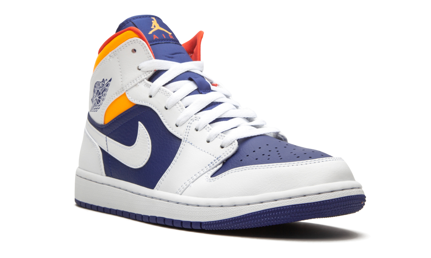 Air Jordan 1 Mid "Royal Blue / Laser Orange" 554724 131
