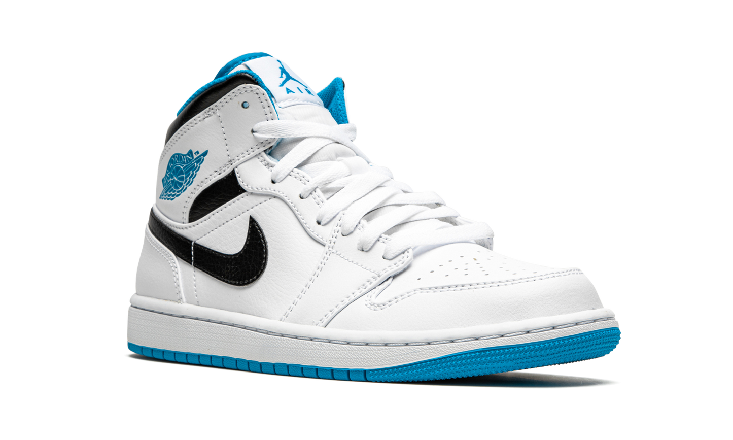 Air Jordan 1 Mid "White / Laser Blue" 554724 141