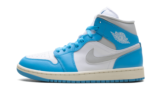 Jordan 1 Mid WMNS "Dark Powder Blue White Sail Neutral Grey" BQ6472 400
