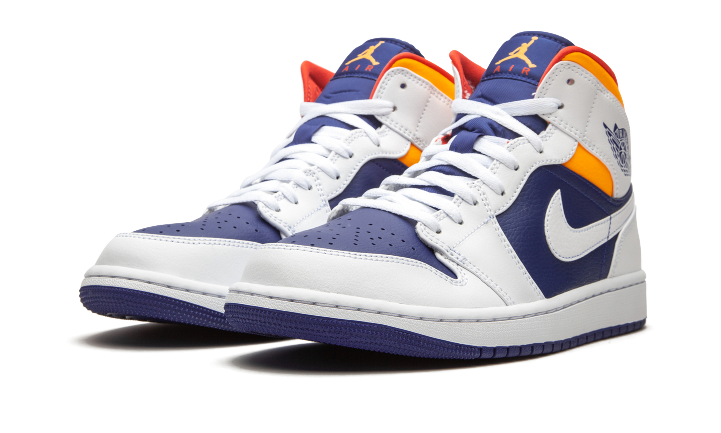 Air Jordan 1 Mid "Royal Blue / Laser Orange" 554724 131