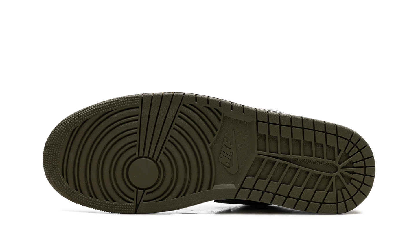 Air Jordan 1 Low "Black Toe Medium Olive" 553558 092