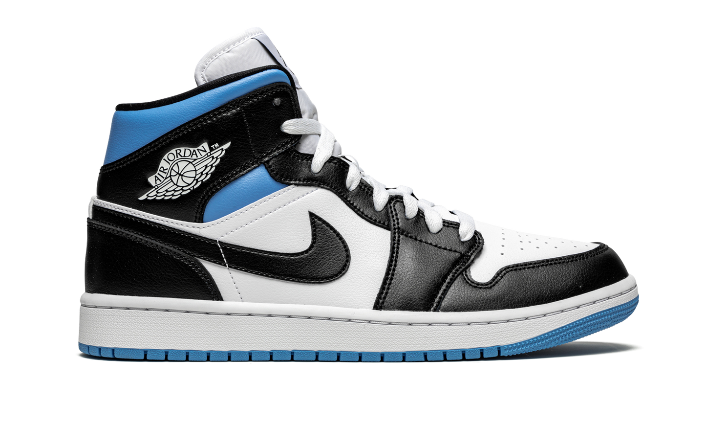AIR JORDAN 1 MID WMNS "Black / White / University Blue" BQ6472 102