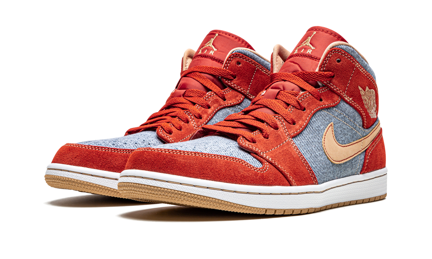 Air Jordan 1 Mid SE "Denim Red Suede" DM4352 600